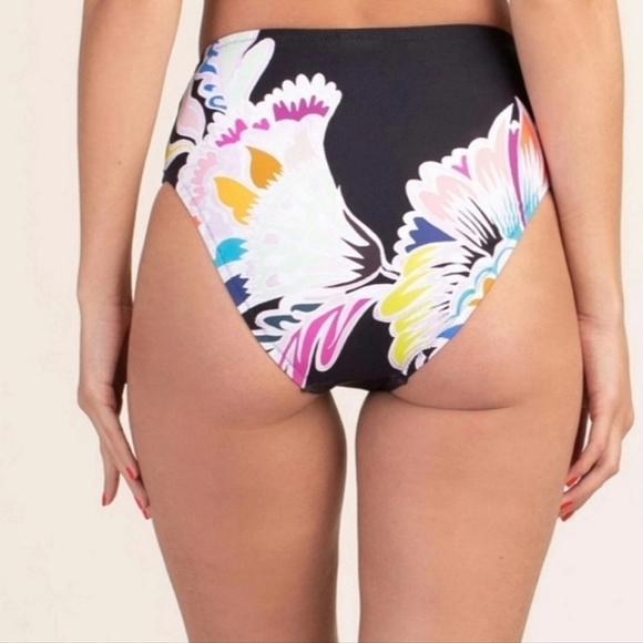 *Set* Trina Turk Seychelles Floral Bandeau Top High-Waisted Bottom Bikini Set - Picture 5 of 14